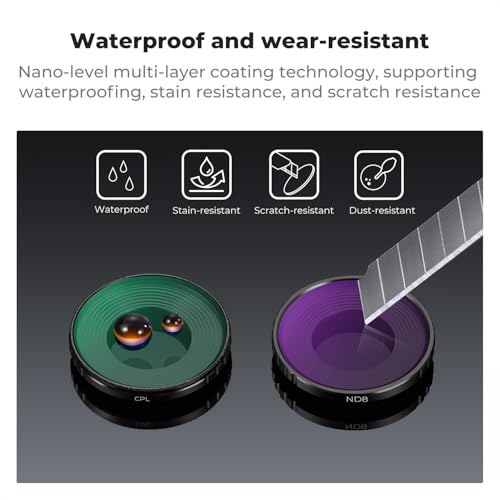 Image of K&F CONCEPT ND&PL Filter Set Compatible with DJI Osmo Nano Vlogging Camera, 4 Pack Multicoated HD Optical Glass ND8 /PL ND16 /PL ND32 /PL ND64 /PL Filters, Action Camera Lens Accessories