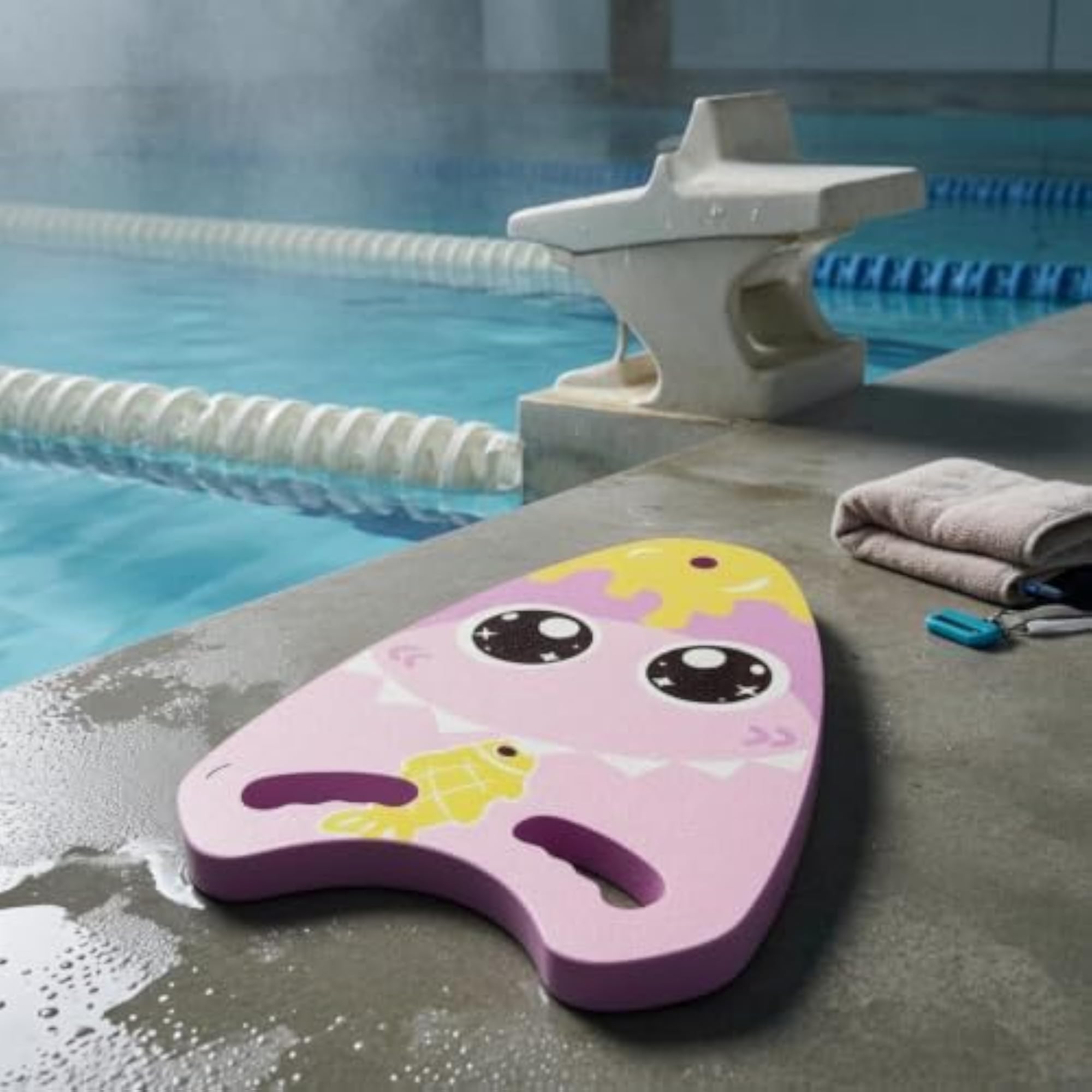 Textured Surface Aquatic Shaped Swim Board with Hand-Grip Cutouts