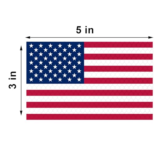 Image of Reflective 3 Pcs American Flag Stickers, 5x3 Inches Heavy Duty Patriotic USA Flag Car Decals