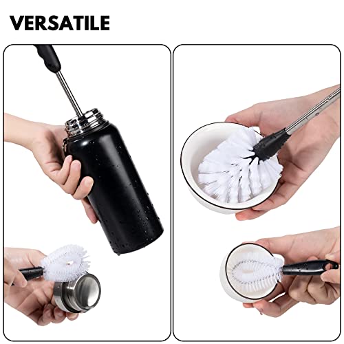 Jumperlay 4-In-1 Stainless Steel Baby Bottle Brush Set With 1 Pack Bottle Brush, 1 Pack Nipple Brush And 2 Pack Straw Cleaner Brush, Tan #TOP2