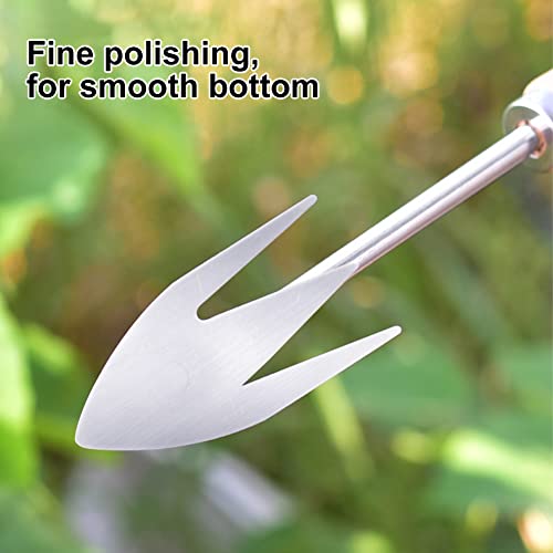 Ougether Garden Weeder Hand Tool,Ergonomic Weeding Tools,Stainless Steel Base Easy Weed Removal And Deeper Digging For Planting And Weeding V (Beech Handle) #TOP6