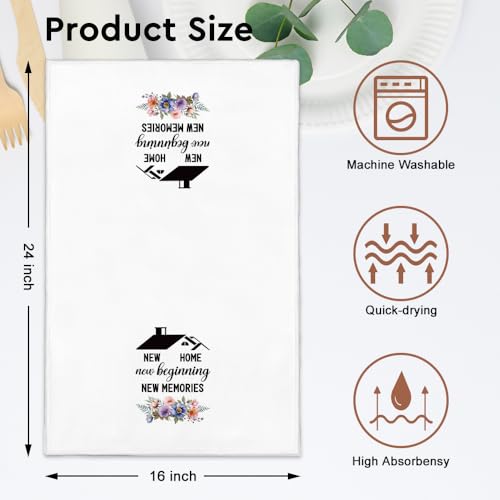 2PCS-New-Home-New-Beginning-New-Memories-Kitchen-Towels-Set-Bless-This-Home-with-Peace-and-Love-Kitchen-Towels-Set-Housewarming-Gifts-for-New-Neighbor-Friend-Mom-Sister-BFF 2PCS New Home New Beginning New Memories Kitchen Towels Set Bless This Home with Peace and Love Kitchen Towels Set Housewarming Gifts for New Neighbor Friend Mom Sister BFF