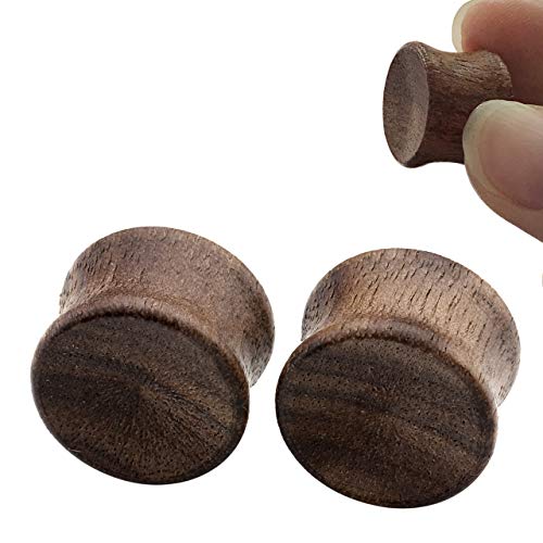 Jovivi 6pcs Organic Wood Brown Black Double Flared Ear Saddle Plugs Stretcher Punk Piercing Gauge 10mm - 20mm4