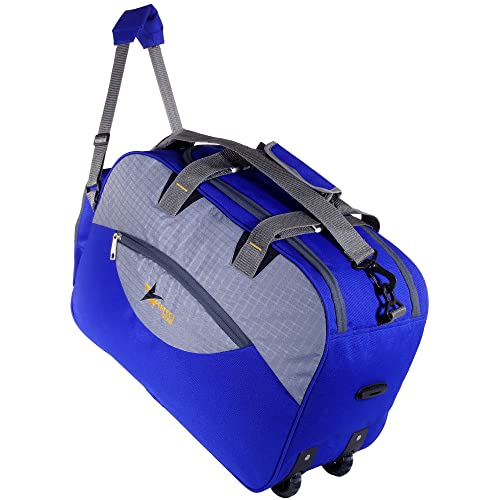 Image of Perfect Star 65L Duffle Bag for Travelling | Lightweight Polyester Trolley Bag with Wheels | Hand Carry Travel Bag for Men and Women | Weekend Trip Luggage Bag (Royal Blue)