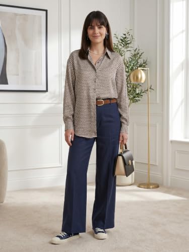 Image of OOMPH! Women's Printed Shirt | Full Sleeves | Collared Neck | Curved Hem | Casual Shirt for Women