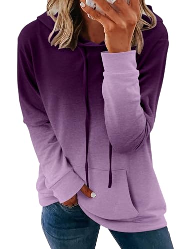 Image of MODARANI Womens Pullover Hoodie Sweatshirts Casual Tunic Tops Kangaroo Pocket Shirts Tie Dye&Floral Print