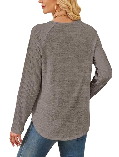 Image of SAMPEEL Sweatshirt for Women Long Sleeve Shirts Crewneck Sweaters Fall Fashion Outfits 2025 Trendy Tunic Tops Plus Size