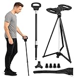 Walking Stick with Seat, Foldable Shooting Stick for Adults Elderly 150 kg Max Load, Portable Cane Stool for Seniors, Easy Carry Chair for Hiking Traveling Camping Queuing Fishing