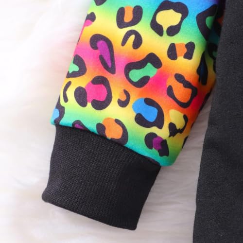 Image of Girls Fall Winter Outfits Cartoon Animal Long Sleeve Crewneck Sweatshirt Top+Sweatpant 2 Piece Clothing Set 3-9T