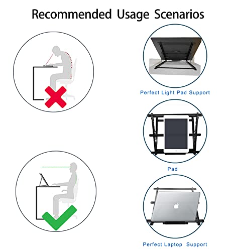 Welzk 12 Silicone Anti-Slip Mats Laptop Stand, 13.4 X 11.5 Inches Large Portable Metal Stand. Widely Used For Light Board Stand, Light Pad Stand, Diamond Painting Stand, Tracing Stand, Etc #TOP5