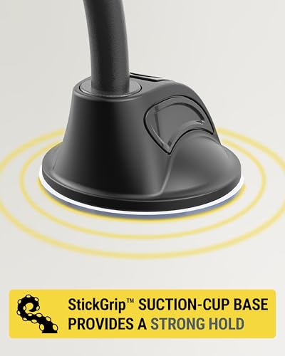 Image of Scosche MXWDL Magnetic Cell Phone Car Mount, Suction Cup Phone Holder for Car Dashboard /Windshield with Extra Strong Magnet and Thick Metal Plate Compatible with iPhone, Samsung, and All Devices