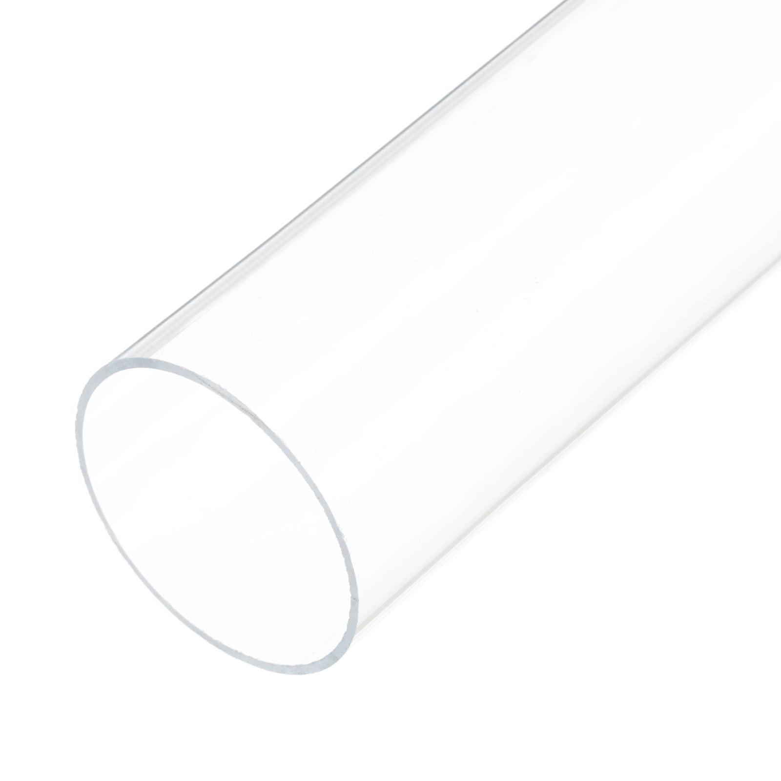 Rebower 10" Clear Plastic Rigid Pipe 61mm ID x 65mm OD (2 3/8" ID x 2 9/16" OD) Acrylic Round Polycarbonate Tubing, [for Plumbing, Hydraulics,