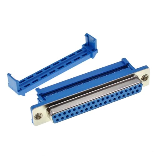 Oiyagai 2er-Pack DB37 IDC-Buchse, lötfrei, 37-poliger D-Sub-Crimpstecker, Flachbandkabelstecker für CNC-Steuerungen, Drucker, Kommunikationsgeräte und Elektronikprojekte