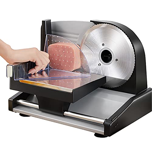 Virtper Elektrische Allesschneider 200w Mit Edelstahlklinge Wurstschneidemaschine Fleischschneider Mit Einstellbare…