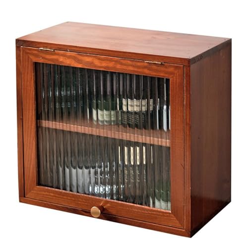 Coffee Mug Holder Storage Organizer Rack with Flip Doors - Display Stand for Home Kitchen Bar Counter - Mug Storage Container