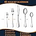 Silverware Set, 40 Piece Stainless Steel Cutlery Sets for 8, Heavy Duty Flatware, Mirror Polished Forks Spoons and Knives Set, Reusable Utensils for Home Kitchen, Dishwasher Safe