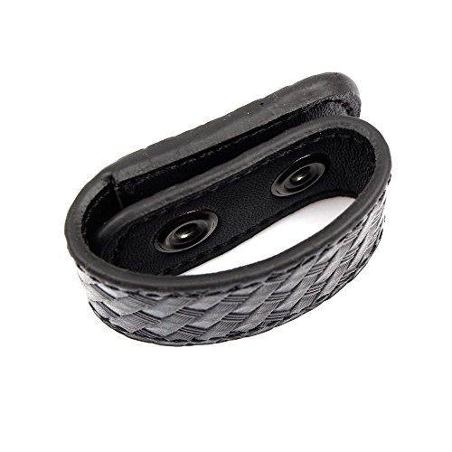 LytHarvest Basketweave Belt Keepers, Hidden Snap Duty Belt Keepers (4-Pack), Black, Free size