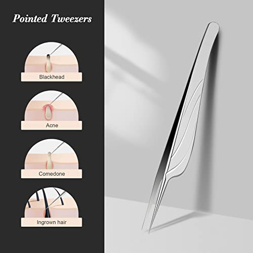 BEZOX-Blackhead-Remover-Tools-ALL-Stainless-Steel--Set-of-Blackhead-Tweezers-and-Ance-Needle-with-Comedone-Extractor-High-Temperature-Disinfection-Never-Rust--Easy-Remove-Pimples-Blackheads-Zit