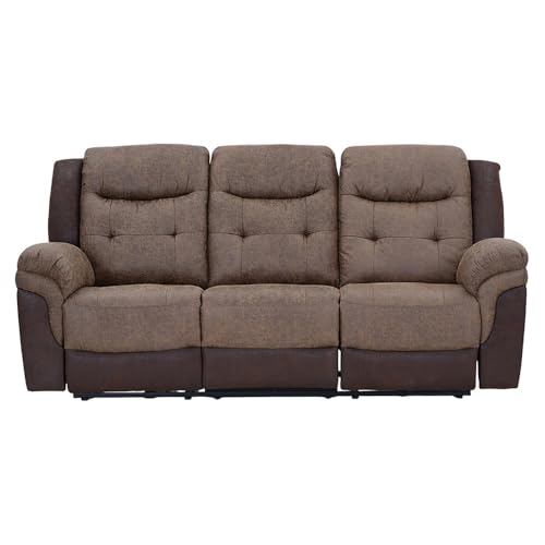 Image of Royaloak Atlanta American Power Motion Fabric Recliner 3S| Comfort Control Panel | Soft Fabric Upholstery | Sturdy Wooden Frame | High Backrest for Lumbar Support | Pocket Spring Comfort