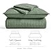 EVERGRACE Cross Stitch Pre-Washed Cotton Quilt Bedding Set King Size, Oversized 3 Pieces Lightweight Bedspread Coverlet for All Season, with 2 Matching Shams, Olive Green,108
