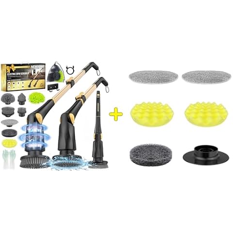 Electric Spin Scrubber Cleaning Brush with 13 Replaceable Brush Heads for Tub Tile Glass Grout Cover