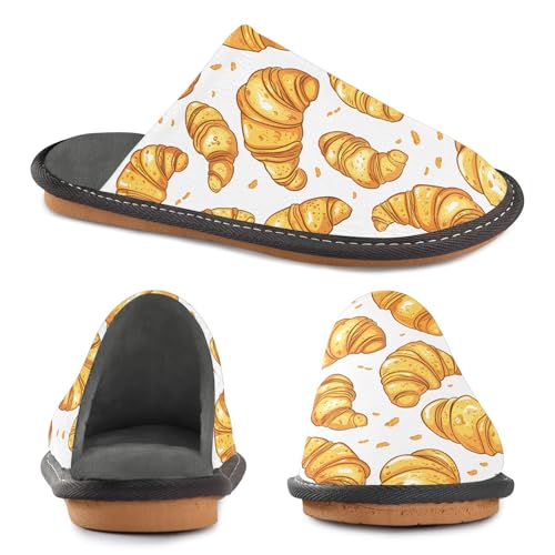 senya Crunchy Croissants Fuzzy Slippers Soft Home Bedroom Slippers for Women Men House Shoes4