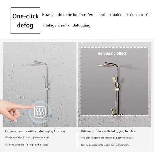 Miroir antibuée rétroéclairé ovale avec interrupteur tactile pour mur - 3