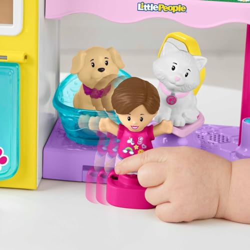 Fisher-Price Conjunto de brinquedos Barbie Little People para crianças com música e sons, 2 andares