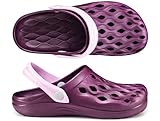 ESTRO Gartenclogs Damen Clogs Gummi   Gummi Gartenschuhe Damen Clogs Herren Garten Leicht Gummischuhe Herren Sommer CF01 (41 EU, Violett)