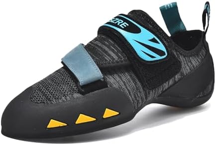 MASZRE Rock Climbing Shoes Indoor Bouldering Sneakers Lightweight Mesh Breathable Climbing Shoes for Men Women (42,Black Blue)