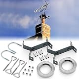 Blulu Y型煙突アンテナ取り付けキット 亜鉛メッキスチール製 18フィートのストラップ&ハードウェアTVアンテナマストブラケット付き 煙突用