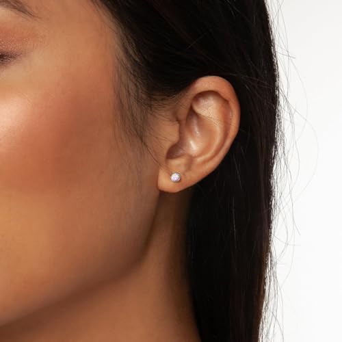 Planch Opal Stud Earring for Women Hypoallergenic Small Stud Earrings for Sensitive Ears Plated Stud2