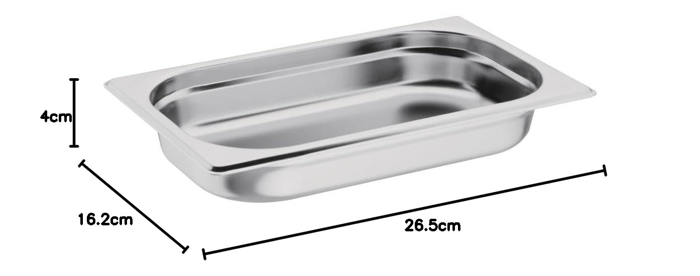 Vogue acero inoxidable sartén GN 1/4 40 mm 265 x 162 mm alimentos comida restaurante
