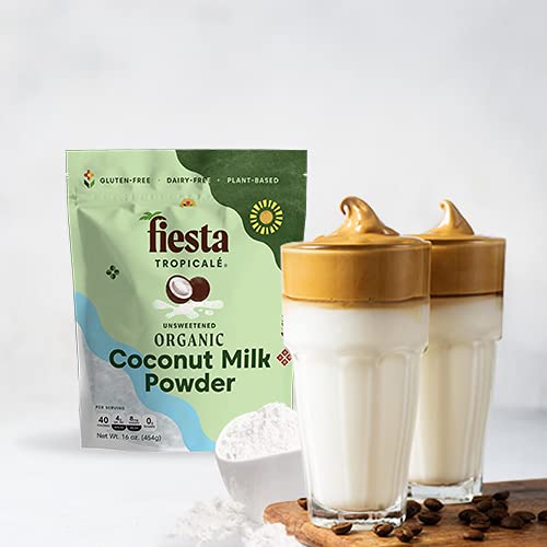 Miniatura 8 de Fiesta Tropicalé Leche de coco orgánica en polvo, sin azúcar, leche orgánica a base de plantas, sin lácteos, leche en polvo sin gluten para crema de