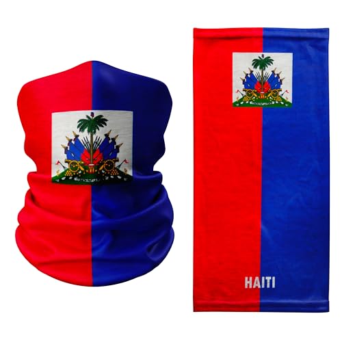 Tigoli Haiti Flag Design – Multifunctional Neck Gaiter | Lightweight & Breathable Face Cover for Outdoor Activities, Travel, Sports & Festivals
