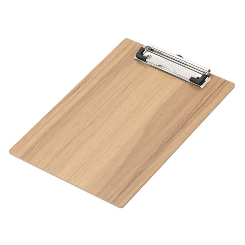 PATIKIL 8.9'x6.3' Portapapeles de Madera, Tableros de Clip de Tamaño de Carta A4, Tableros Duros con Clip de Perfil Bajo para Oficina, Aula, Textura de Madera de Cerezo.