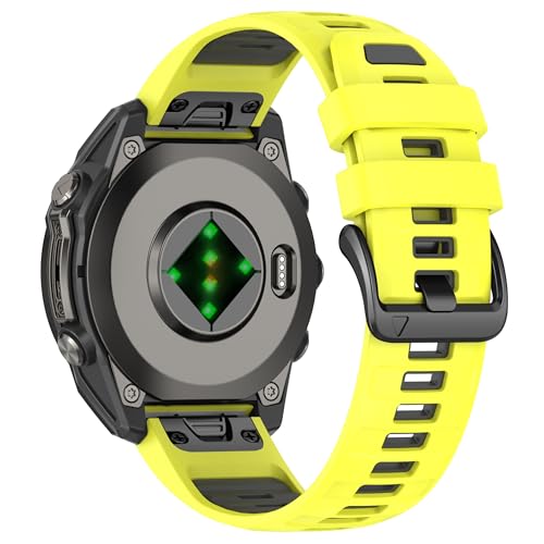 Image of XMUXI 26mm Watch Band Compatible with Garmin Fenix 7X / Fenix 6X / Fenix 5X / Fenix 8 51mm / Tactix Delta,Soft Silicone Replacement Quickfit Bands for Fenix 3 /3 HR,Descent MK1 /Enduro