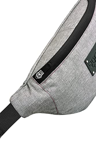 Image of Unisex Waist Pack Travel Handy Hiking Zip Pouch Elegant Style Document Money Phone Belt Sport Bag Bum Bag for Men and Women Nylon Adjustable Strap (Iron Grey)
