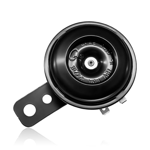 YUPIKJI Motorcycle Electric Horn, Motorcycle Horns Speaker, 12V Loud 105 DB Speaker Waterproof Automotive Accessories Snail Horn, Small Metal Disc Horn for Motorcycle Moped Dirt Bike Scooter