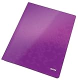 Leitz A4 Laminated Card Report Files, Pack of 10, 250 Sheet Capacity, Purple, Wow Range, 30010062