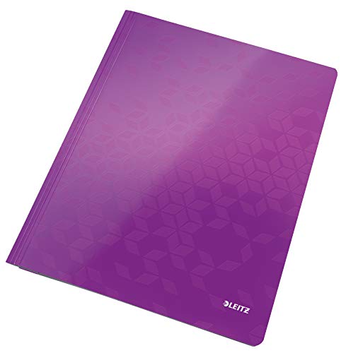 Leitz A4 Laminated Card Report Files, Pack of 10, 250 Sheet Capacity, Purple, Wow Range, 30010062