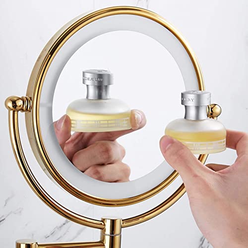 Miroir de maquillage mural double face pivotant et miroir de rasage extensible - 3