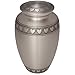 Heart Silver Funeral Urn by Liliane Memorials - Cremation Urn for Human Ashes - Hand Made in Brass - Suitable for Cemetery Burial or Niche - Large Size fits Remains of Adults up to 200 lbs- Corazones