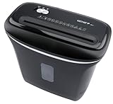 GENIE 480 X Aktenvernichter, bis zu 8 Blatt, Partikelschnitt (Sicherheitsstufe P-4), inklusive Papierkorb, Schwarz, 322 x 325 x 170 mm