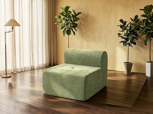 Image of 37 inch Oversized Boneless Couch, Comfort Cloud Sectional Couches for Living Room, Modular Sofa High Back & Extra Deep Seat, No Assembly, Soft Chenille Fabric (Olive Green, 37 inch-Single Seat)