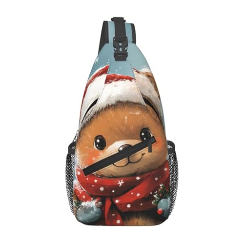 Bolso tipo sling Cute Winter Bear para mujer y hombre miniatura 1