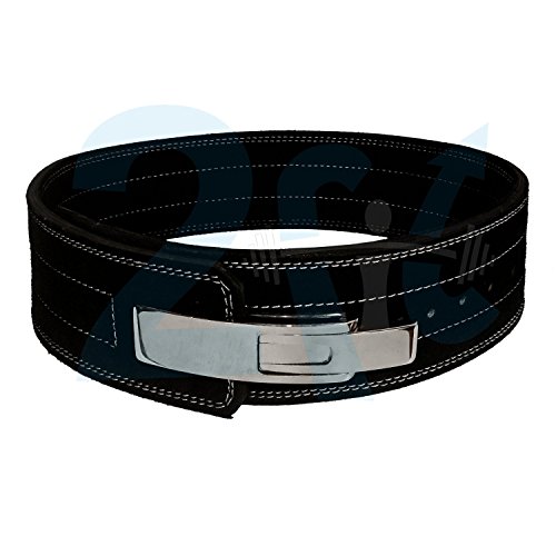 2Fit Weight Power Leather Lever Pro Belt 10MM Gym Training Power Lifting Black (2XL)