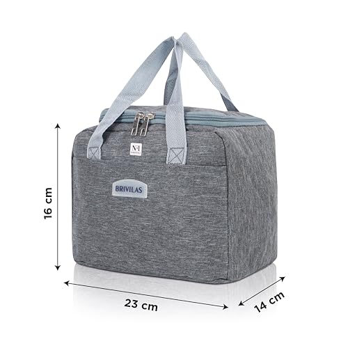 Image of NFI essentials Insulated Lunch Bag for Men Women Large Tiffin Carry Bag Travel Lunch Box Organizer for Office, School, College, Leak-Proof Lunch Cooler Bag (Grey)