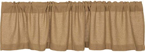Lasting Impressions Burlap Natural Cotton Window Valance, 16-Inch-by-72-Inch