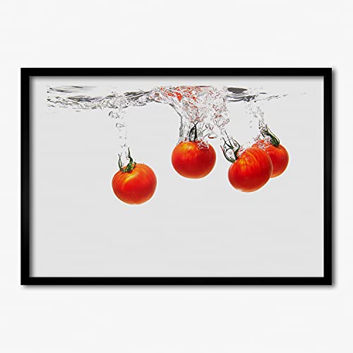 Cadre MDF 70x50 cm Tulup Tableau Photo Moderne avec Impression Tomates Sous L'eau pour Cuisine